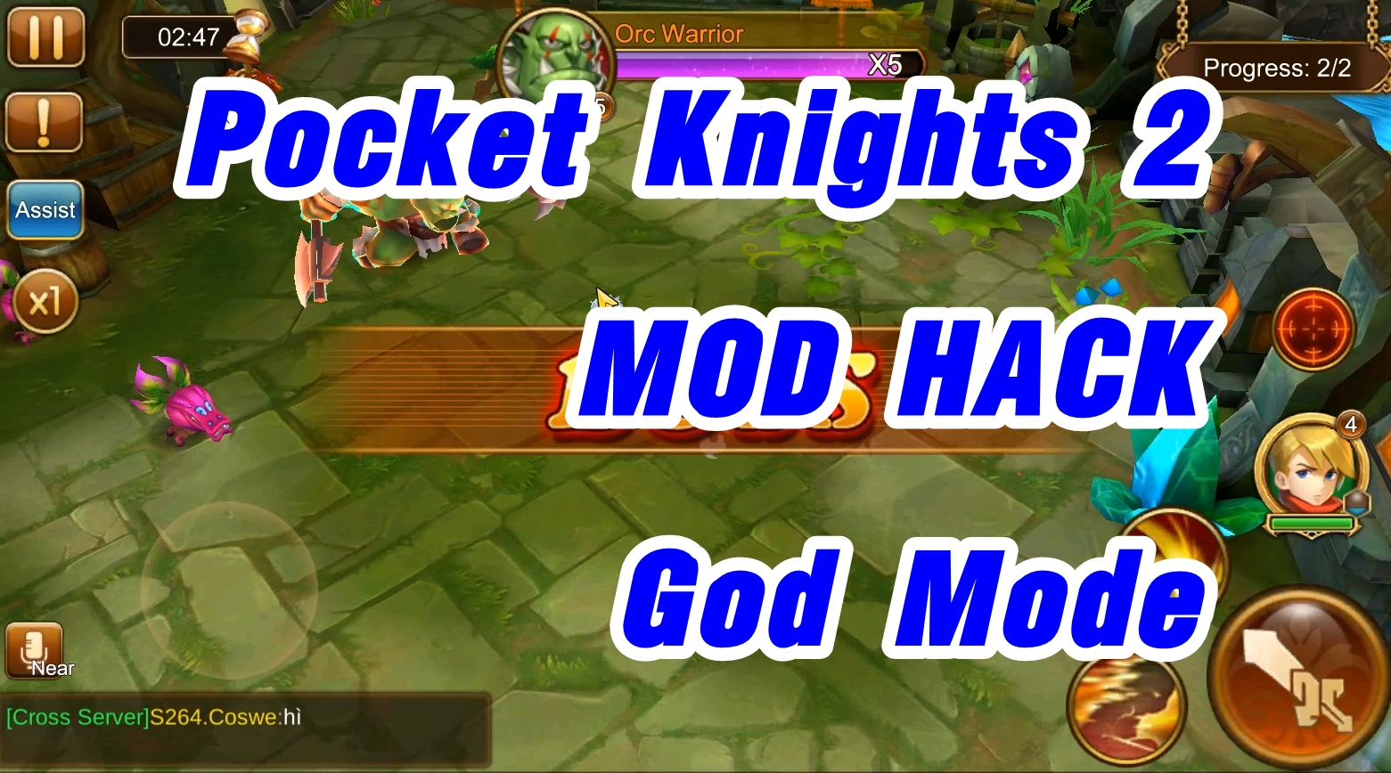MOD Pocket Knights 2 APK Download / 1 HIT / God Mode เกม